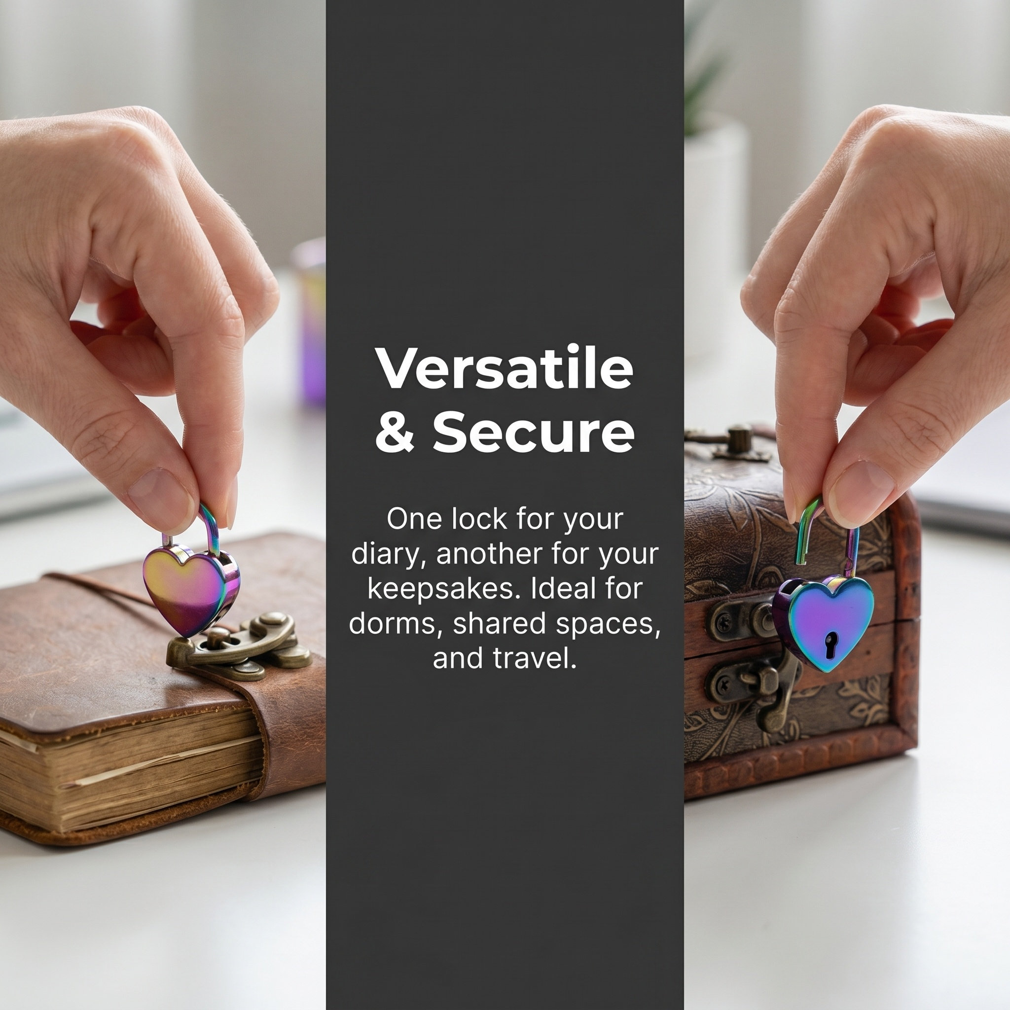 2세트 미니 하트 모양 자물쇠와 열쇠, 빈티지 금속 다 - Lockbox Key Secure 리뷰 및 가격
